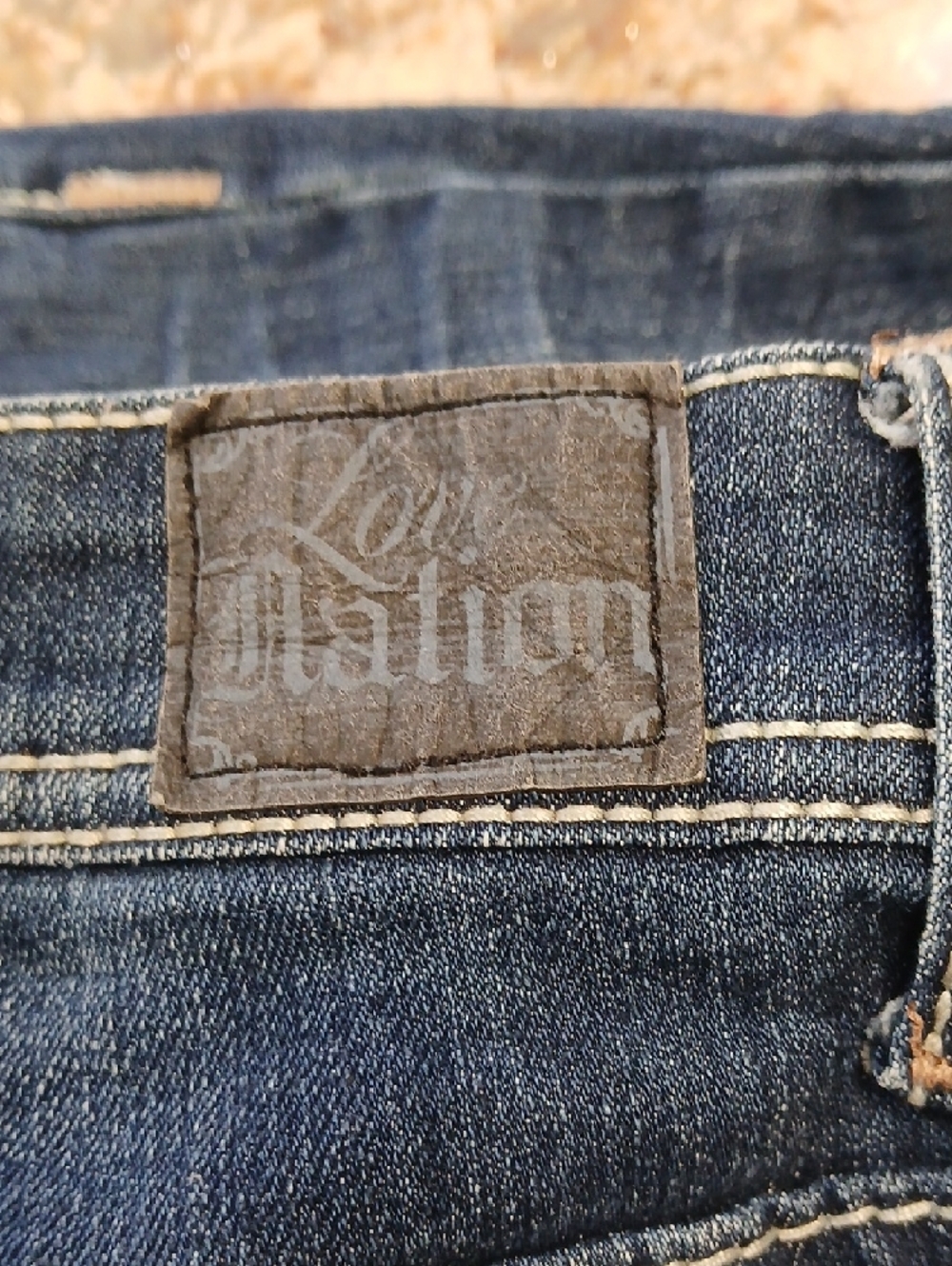 Love Nation Dark Blue Boot Cut Jeans with Embroidered Pocket - Picture 2 of 7